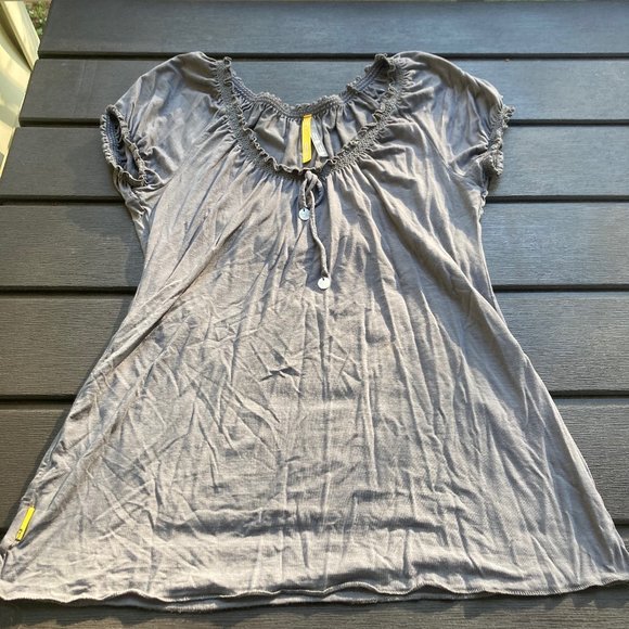 Lolë S Gray Babydoll Stretch Top - Picture 2 of 7